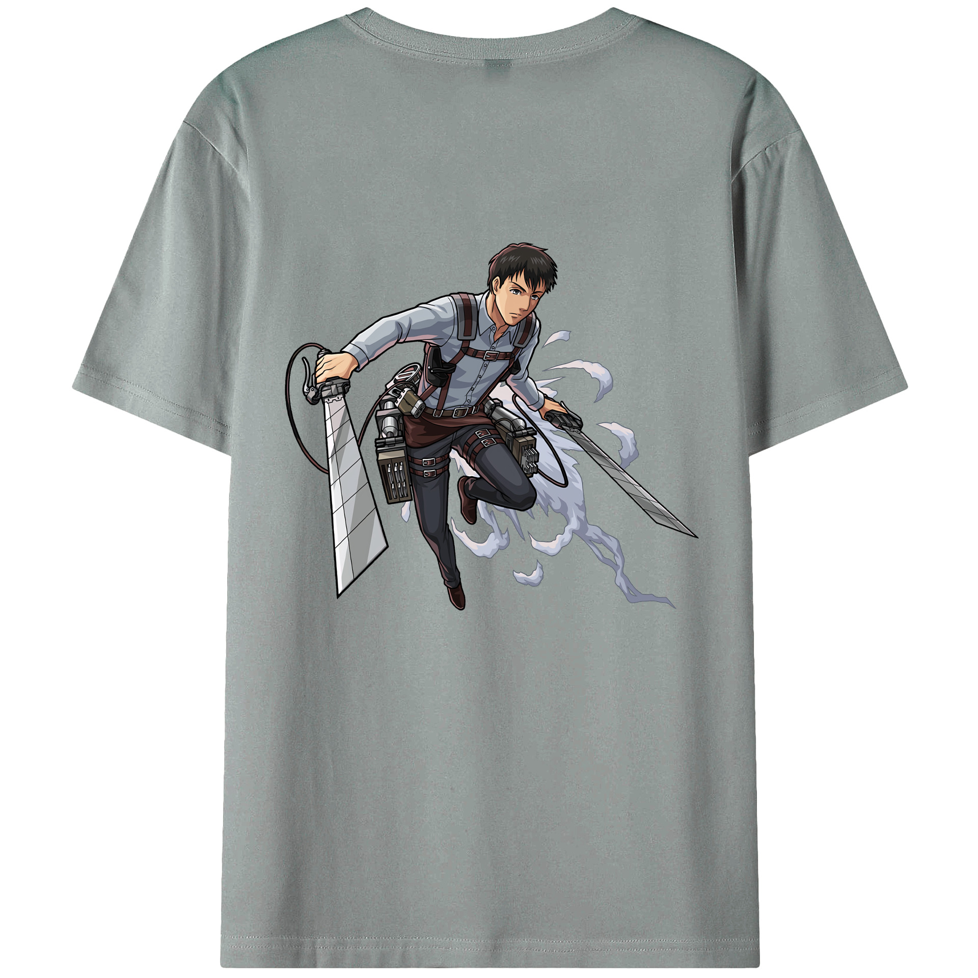 （画像用） 進撃の巨人 ベルトルト・フーバー Attack on Titan Bertholdt Hoover 綿100％ メンズ半袖Tシャツ（バックプリント） 通気性